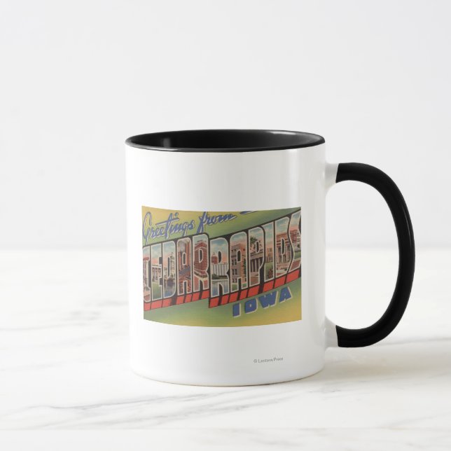 Caneca Cedar Rapids, Iowa - Grandes Cenas de Letra (Direita)