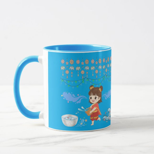 Caneca celebração azule cristalina (Esquerda)