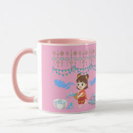Caneca celebração de água cristalina rosa