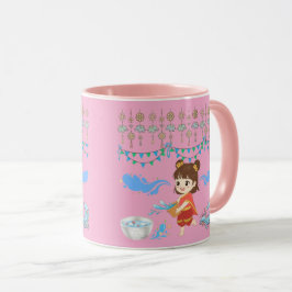 Caneca celebração de água cristalina rosa