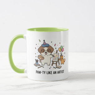 Caneca Celebração de Aniversário de Amante de Arte com Ca