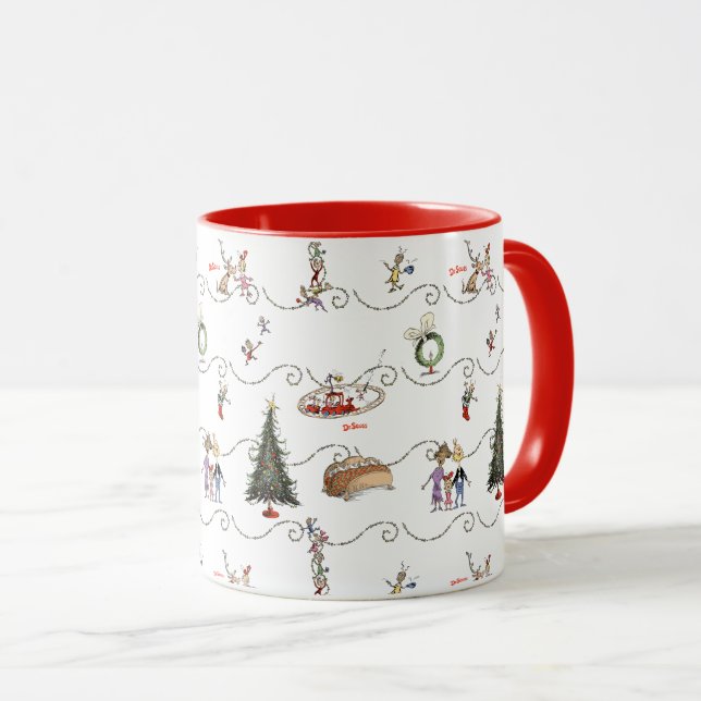 Caneca Celebração de Guirlanda de Natal de Whoville (Frente Esquerda)