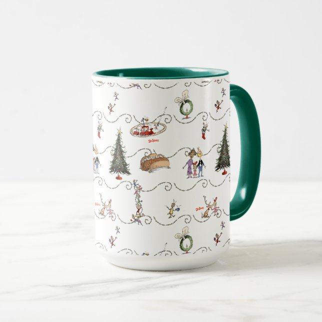 Caneca Celebração de Guirlanda de Natal de Whoville (Frente Esquerda)