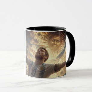 Caneca Celebração de Lenda Argentina sob um Sol Radiante