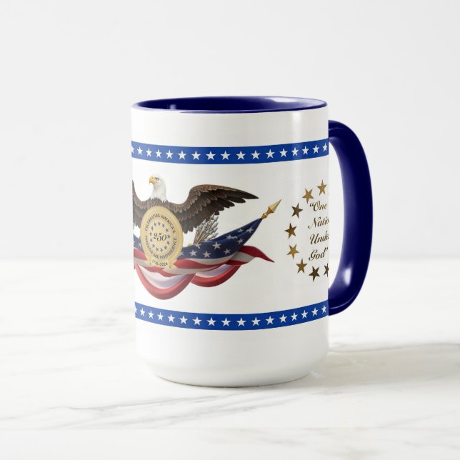 Caneca Celebração do 250º Aniversário da Liberdade/Indepe (Frente Esquerda)