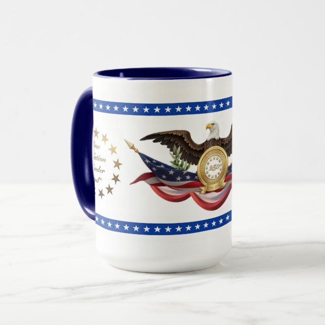 Caneca Celebração do 250º Aniversário da Liberdade/Indepe (Frente Esquerda)