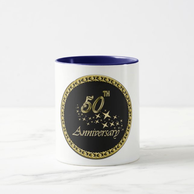 Caneca Celebração do 50º Aniversário Dourado e negro (Centro)