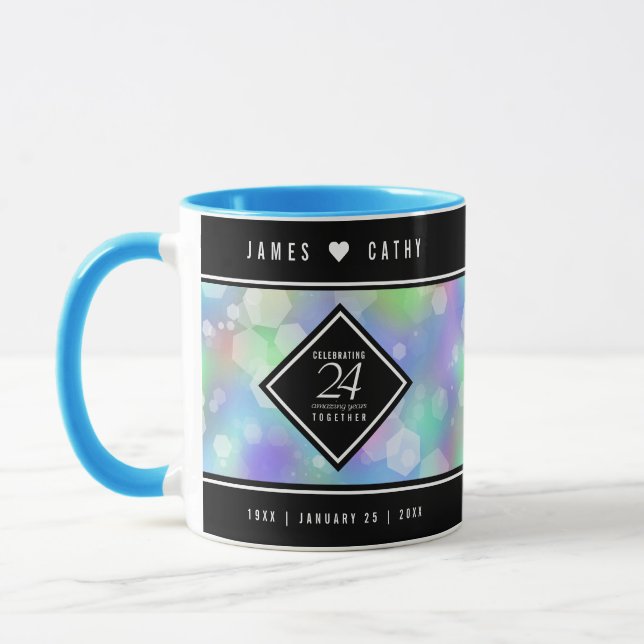 Caneca Celebração do Aniversário de Casamento Opal 24 (Esquerda)