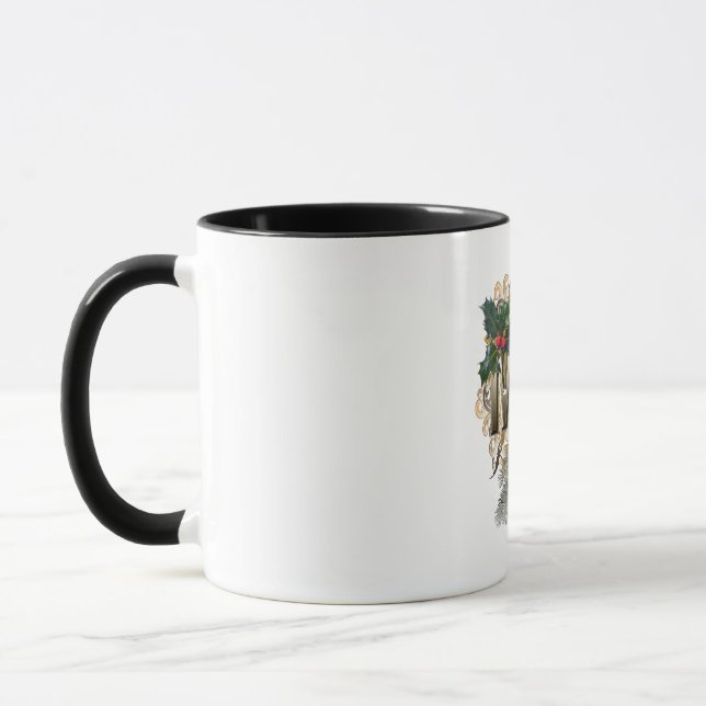 Caneca Celebrando o Natal com amantes de estimação (Esquerda)