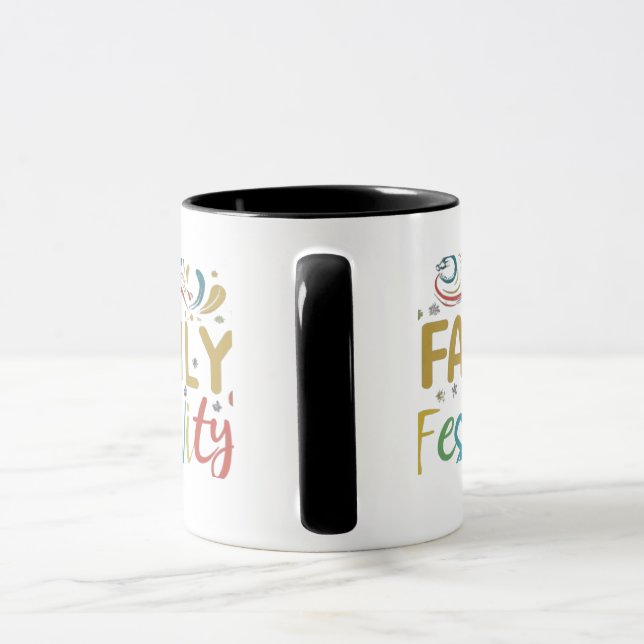 Caneca Celebrar - Mug Multicolorido de "Festividade Famil (Alça)