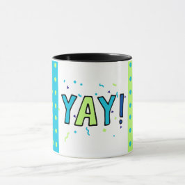 Caneca Celebrar, Sim, Grata - Dots Blue Green Mug