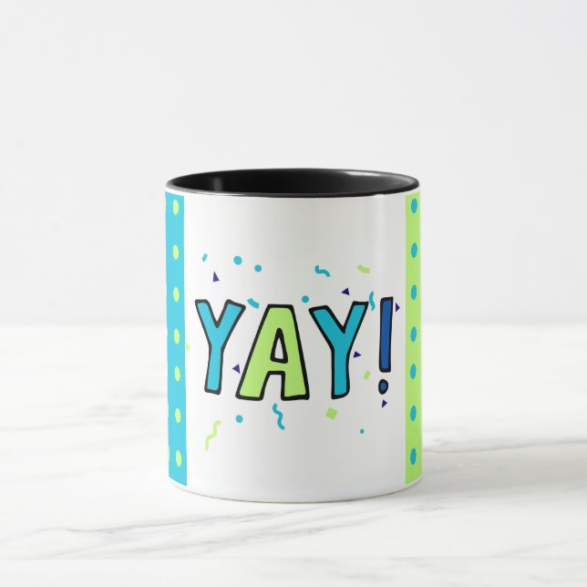 Caneca Celebrar, Sim, Grata - Dots Blue Green Mug (Centro)