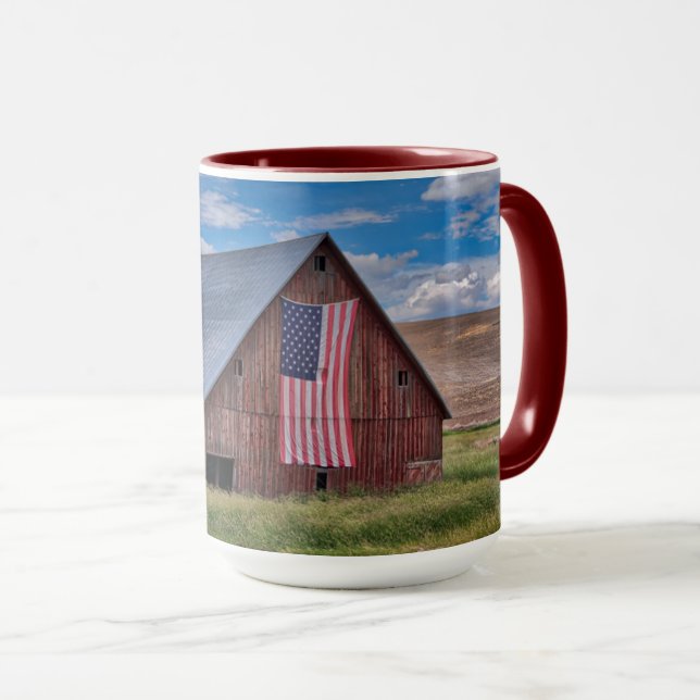 Caneca Celeiro com bandeira americana | Colfax, (Frente Esquerda)