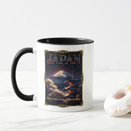Caneca Celestial Mount Fuji Japan Pagoda Travel Art