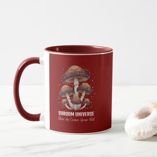 Caneca Celestial Mushroom Constellation Universe (Com Donut)