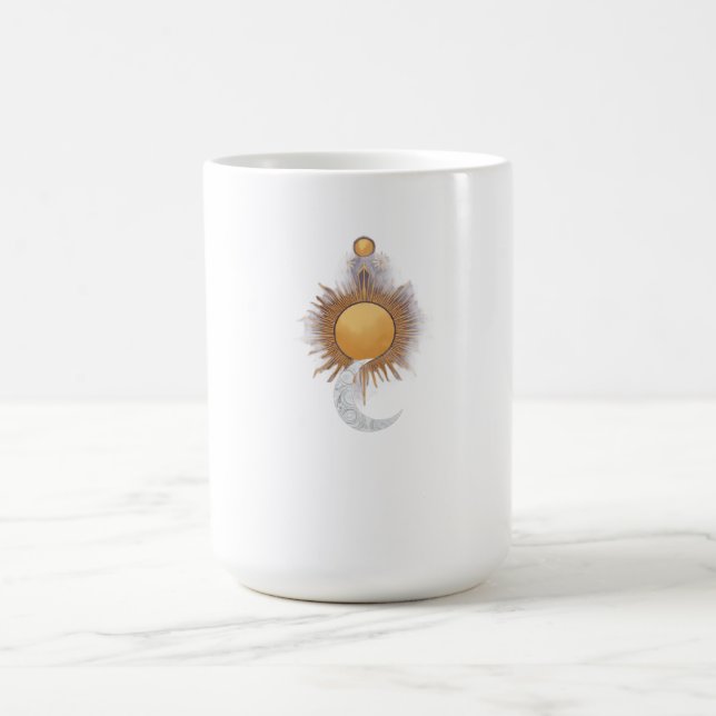Caneca Celestial Sol Lua Boho Xícara de Bruxa (Centro)