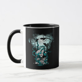 Caneca Cemitério de Caveira de Corvo da Lua Cheia