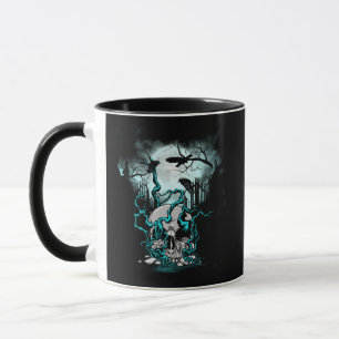 Caneca Cemitério de Caveira de Corvo da Lua Cheia