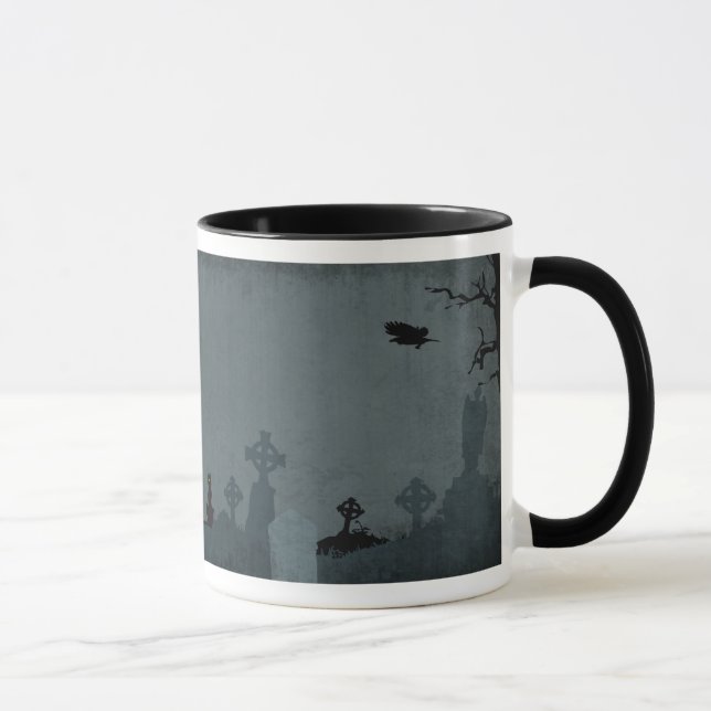 Caneca Cemitério e Lua cheia para o Dia das Bruxas (Direita)