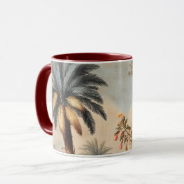 Caneca Cena Botânica Antiga com Palmeiras