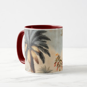 Caneca Cena Botânica Antiga com Palmeiras
