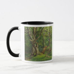 Caneca Cena com coelhos, 1862 da floresta (óleo em