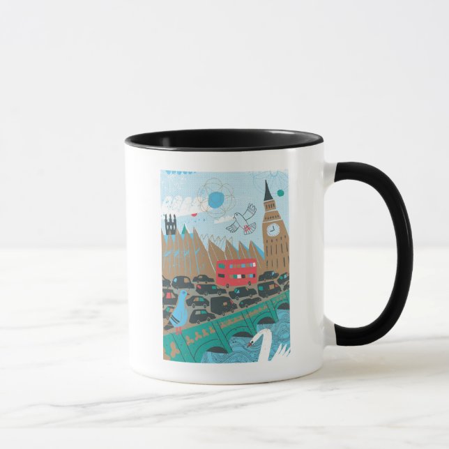 Caneca Cena da cidade de Reino Unido (Direita)