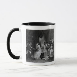Caneca Cena da sala de estar, "do dia social" por Peter