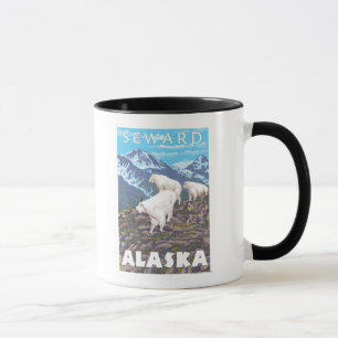 Caneca Cena das cabras de montanha - Seward, Alaska