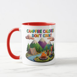 Caneca Cena de Arte em Argila “Calorias da Fogueira Não C
