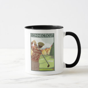 Caneca Cena de ConnecticutGolfing