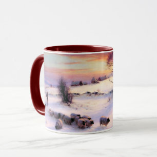 Caneca Cena de inverno. Belas Artes, presentes de Natal