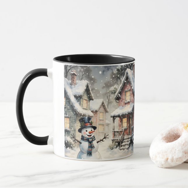 Caneca Cena de Inverno Nevado (Com Donut)