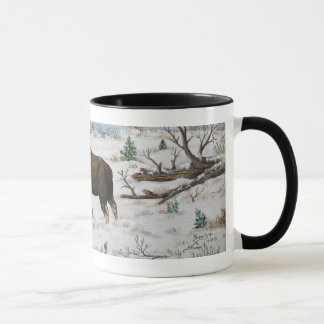 Caneca Cena de luta da arte dos animais selvagens dos