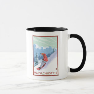 Caneca Cena de MassachusettsSnowboarder