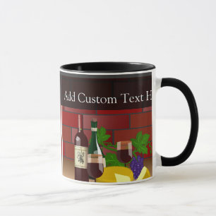 Caneca Cena de Mesa de queijo de vinho