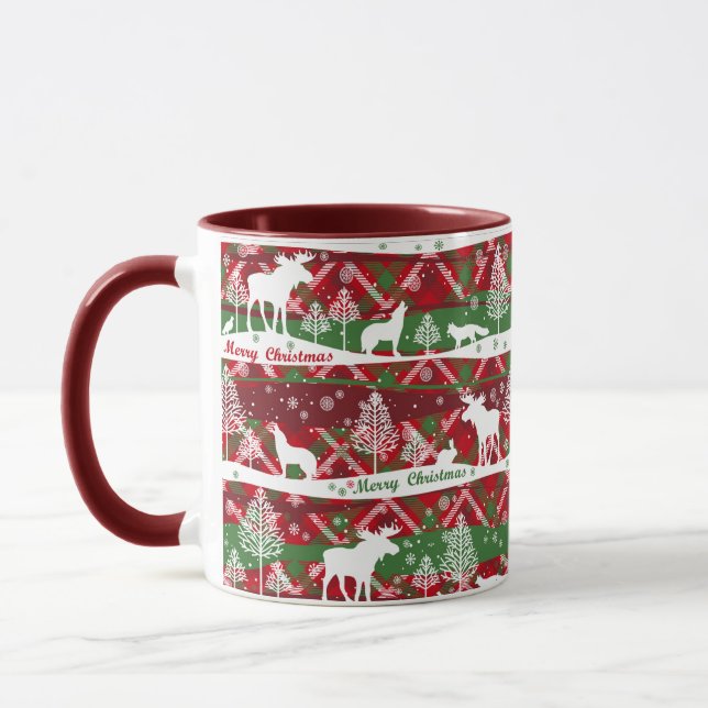 Caneca Cena de Natal Verde/Vermelho-Tom-Dois-Mug (Esquerda)