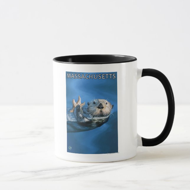 Caneca Cena de Otter de MassachusettsSea (Direita)