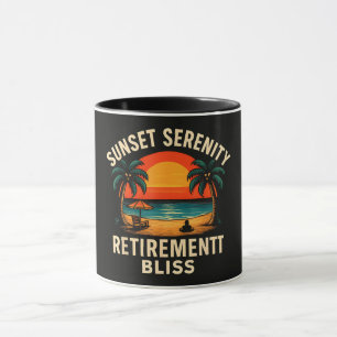 Caneca Cena de Praia de Retiro Serenidade do Pôr do Sol T
