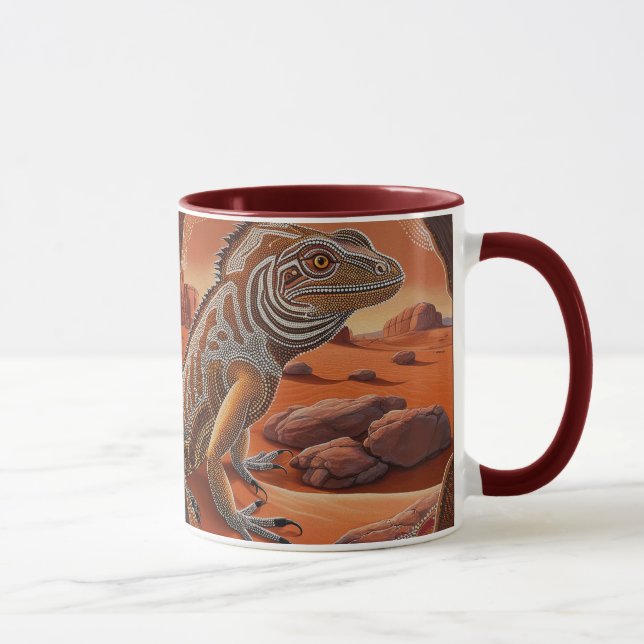 Caneca Cena de Vida Selvagem australiana Iguana Lizard (Direita)
