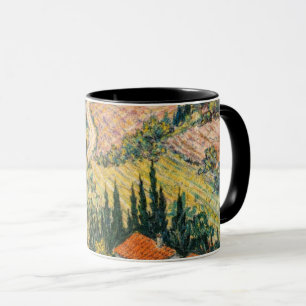 Caneca Cena de vinhedo de arte do campo toscano