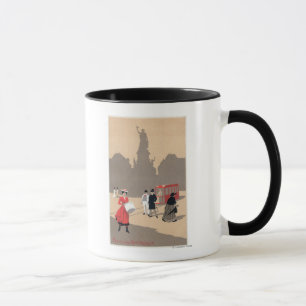 Caneca Cena do art deco de Place de la Republique