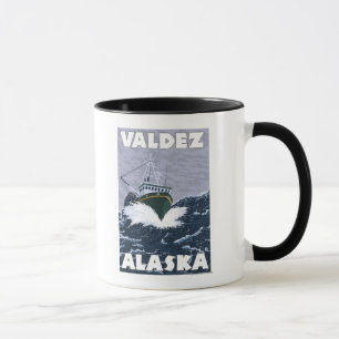 Caneca Cena do barco de pesca - Valdez, Alaska