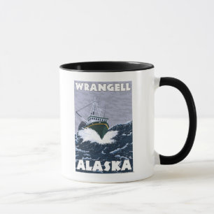 Caneca Cena do barco de pesca - Wrangell, Alaska