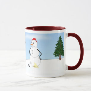 Caneca Cena do inverno do Pinscher diminuto