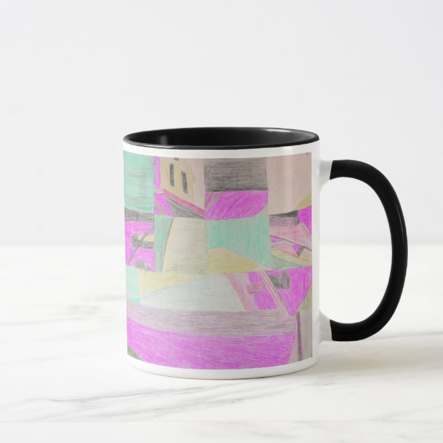 Caneca Cena embaralhada--caneca magenta (Direita)