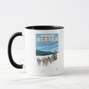 Caneca Cena Sledding do cão - Cordova, Alaska