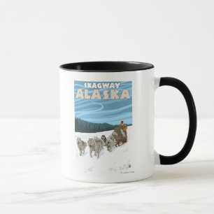 Caneca Cena Sledding do cão - Skagway, Alaska