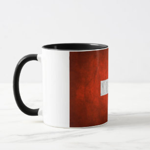 Caneca Cerâmica com Pavilhão Suiço Pintado a Escuro
