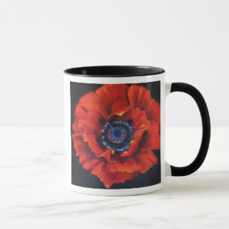 Caneca cerâmica da papoila vermelha
